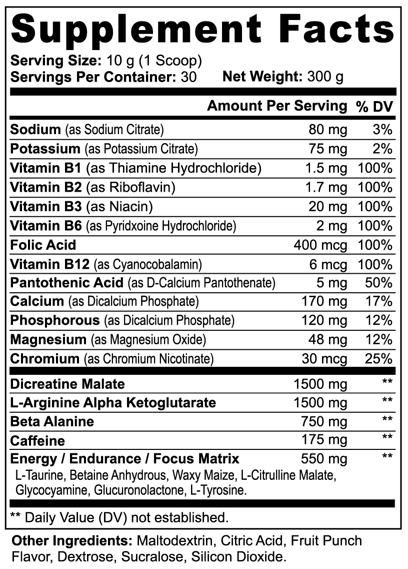 LUMBERJACKED Pre-Workout Powder (Fruit Punch)